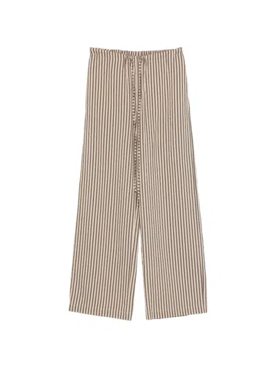 Alysi Striped Drawstring Waist In Brown