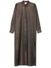 Alysi Striped Midi Dress In Brown