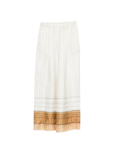 Alysi Striped Palazzo Pants In White