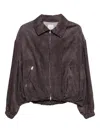 Alysi Striped-pattern Bomber Jacket In Brown