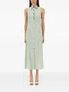 Alysi Striped-pattern Sleeveless Midi Dress In Green