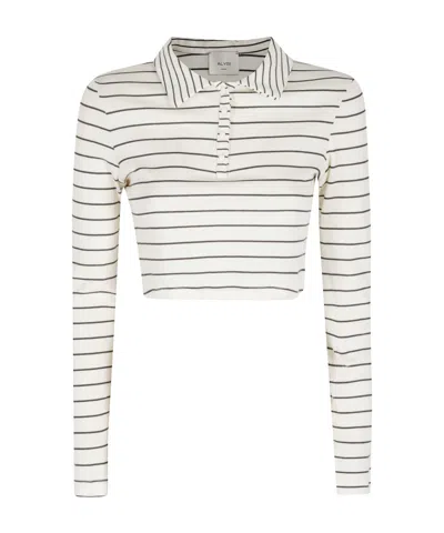 Alysi Striped Polo Shirt In White