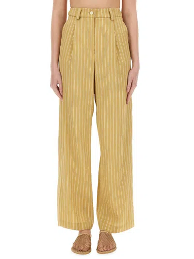 ALYSI ALYSI STRIPED SATIN TAILORED PANTS