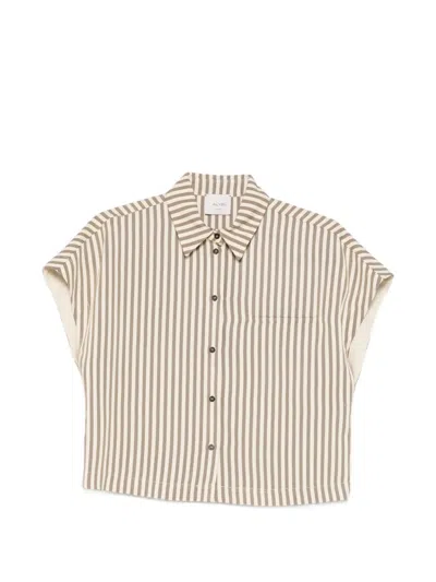 Alysi Striped Shirt In White