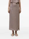 Alysi Striped Side-split Skirt In Purple