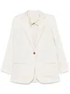 Alysi Beige Striped Single Breasted Blazer