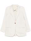 ALYSI ALYSI STRIPED SINGLE-BREASTED BLAZER JACKET