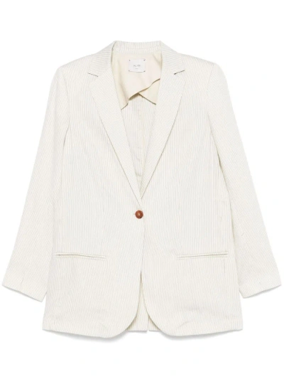 ALYSI ALYSI STRIPED SINGLE-BREASTED BLAZER JACKET