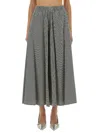 Alysi Flowing Striped Maxi Skirt In Gray
