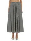 Alysi Flowing Striped Maxi Skirt In Black