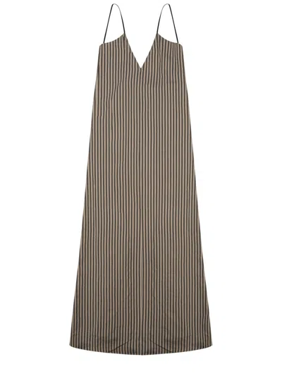 Alysi Striped Suit Dress For Women In Brown