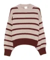Alysi Striped Wool Jumper In Burgundy