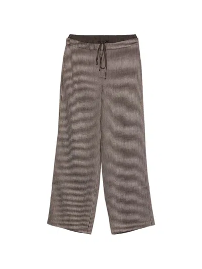 Alysi Striped Trousers In Brown