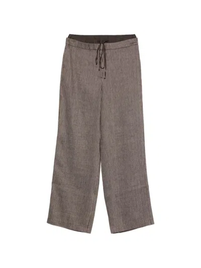 Alysi Striped Trousers In Brown