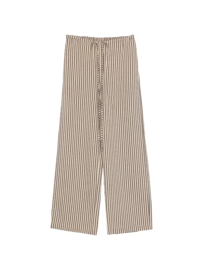 Alysi Striped Drawstring Waist In Brown