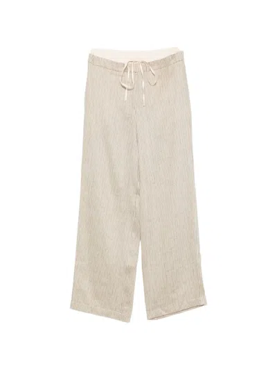 Alysi Striped Trousers In Neutral