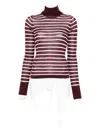 Alysi Striped Turtleneck Top In Brown