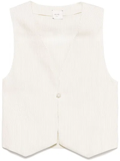 Alysi Striped Vest In White