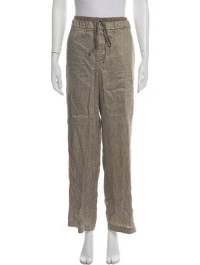 Pre-owned Alysi Striped Wide Leg Pants In Neutrals