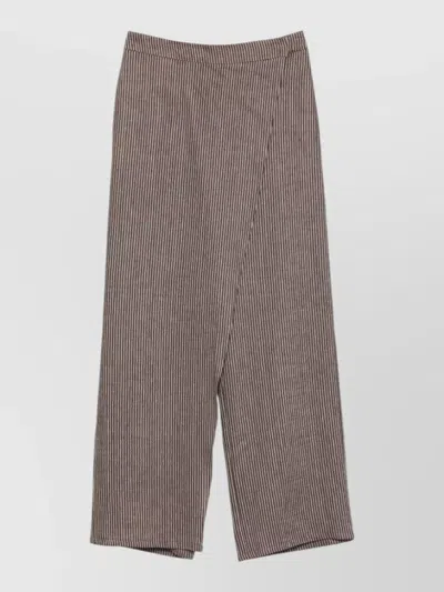 Alysi Striped Wide Leg Tailored Trousers In Brown