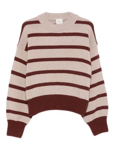 Alysi Striped Wool Jumper In Neutral