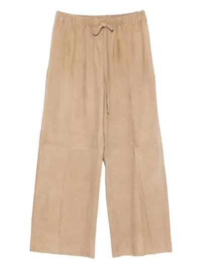 ALYSI SUEDE LEATHER TROUSERS