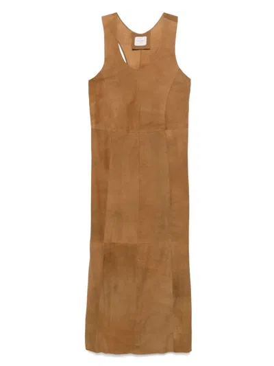 ALYSI ALYSI SUEDE MIDI DRESS