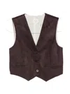 Alysi Suede-effect Button-up Waistcoat In Multi