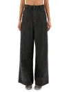 Alysi High-waisted Wide-leg Jeans In Black