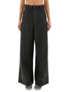 Alysi High-waisted Wide-leg Jeans In Black