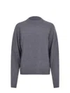 Alysi Ribbed Crewneck Sweater In Blue