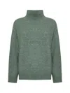 Alysi Relaxed-fit Turtleneck Sweater With Dropped Shoulders In Green