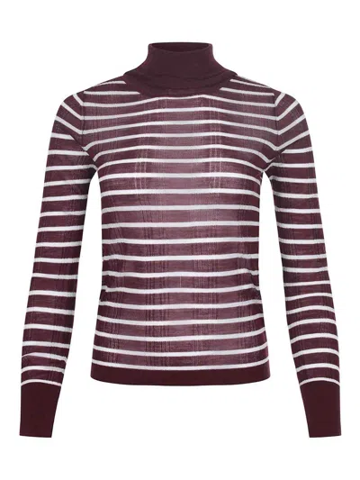 Alysi Sweater Made From  Wool In Burgundy