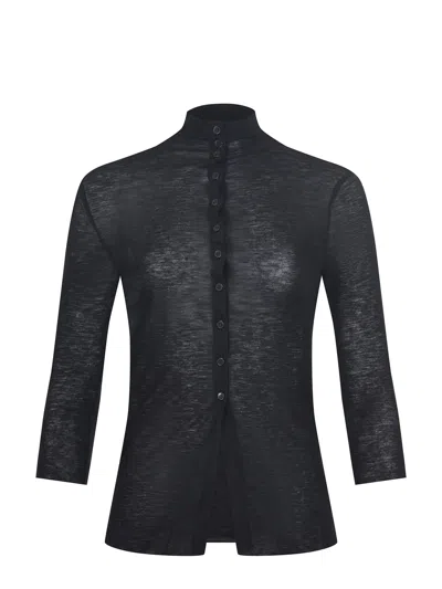 ALYSI ALYSI SWEATER MADE OF BLACK WOOL BLEND.