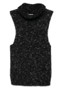 Alysi Wool Turtle-neck Top In Black