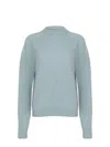 Alysi Ribbed Crewneck Sweater In Blue
