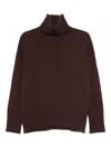 Alysi Ribbed Turtleneck Sweater In Brown