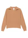 Alysi Camel Ribbed Wool Sweater In Brown