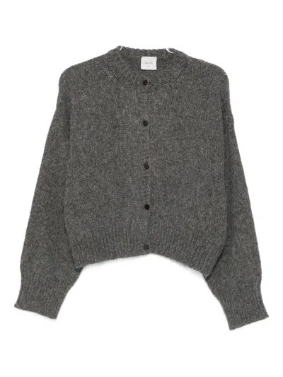 Alysi Button-front Cardigan In Gray