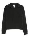 Alysi Ribbed Lapel Sweater In Black
