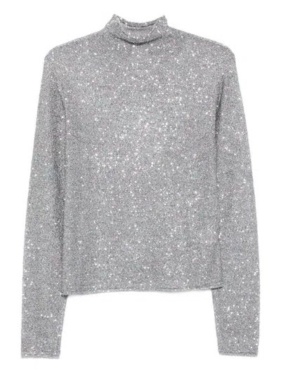 Alysi Sweaters Silver In Metallic
