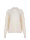 Alysi Ribbed Crewneck Sweater In White
