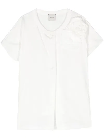 Alysi T-shirt With Flower In White