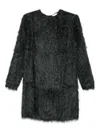 Alysi Textured-finish Long-sleeved Dress In Gray
