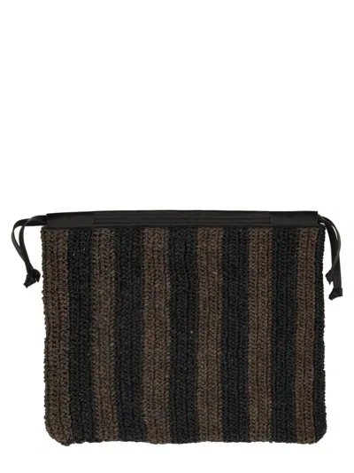 Alysi Textured Raffia Maxi Bag In Brown