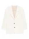 Alysi Three-button Corduroy Blazer In White