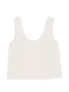 Alysi Tie Front Tank Top In White
