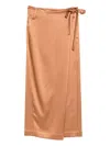 Alysi Tie Wrap Midi Skirt In Brown