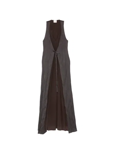 Alysi Tie-front Maxi Dress In Black