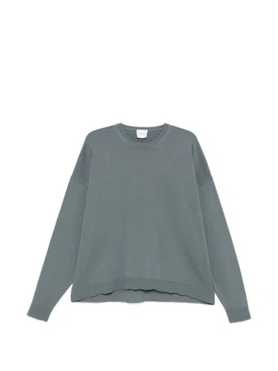 Alysi Tonal Ribbed Crew Neck Sweater In Grey